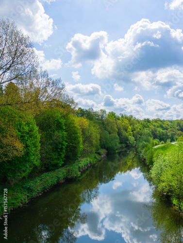 Wolkenspiegelung in Zwickauer Mulde photo