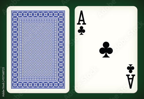 Ace of clubs - playing cards vector illustration