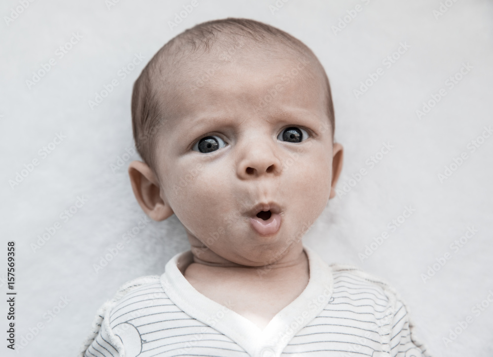Portrait of cute surprised baby boy Portrait of cute surprised baby boy