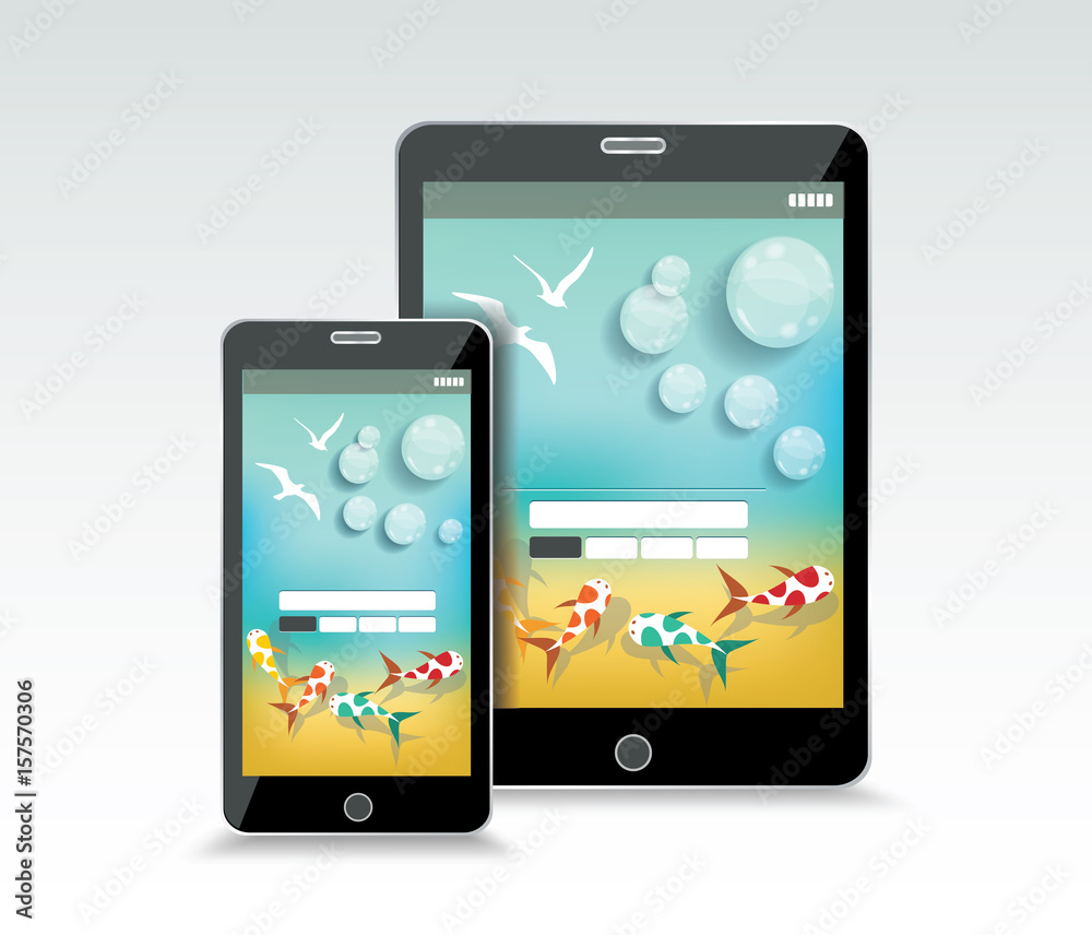 Summer sea rest background on the screen of smartphone and tablet PC. Summer sea rest background on the screen of smartphone and tablet PC.