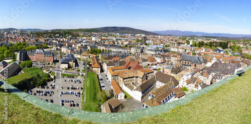 Fototapeta Blick von der Zitadelle über Belfort, Altstadt, Stadtkern, , Franche-Comté, Fran