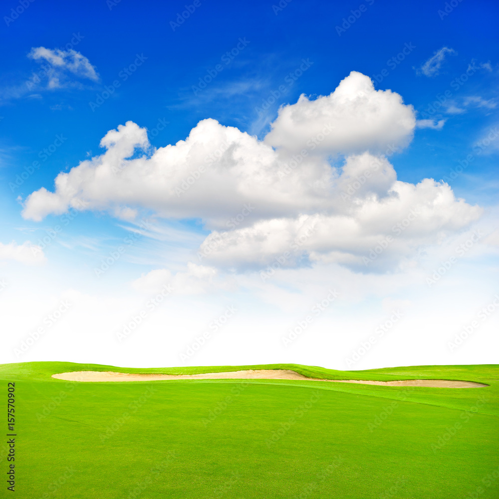 Green field blue sky Nature background Spring landscape Green field blue sky Nature background Spring landscape