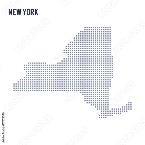 Vector pixel map State of New York isolated on white background