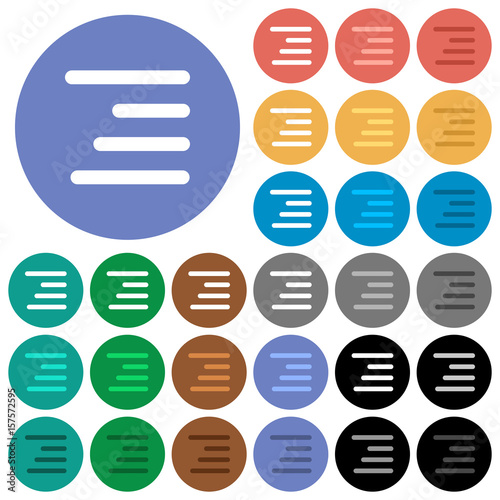 Text align right round flat multi colored icons