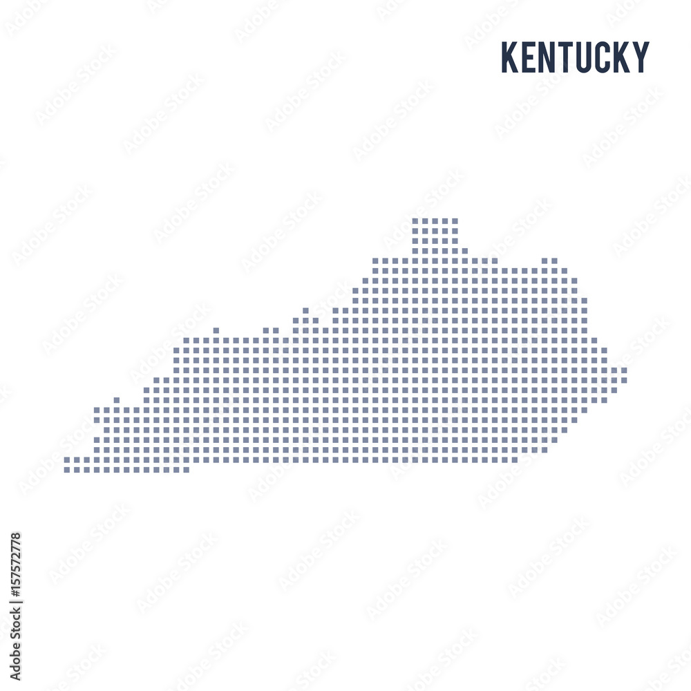 Vector pixel map State of Kentucky isolated on white background