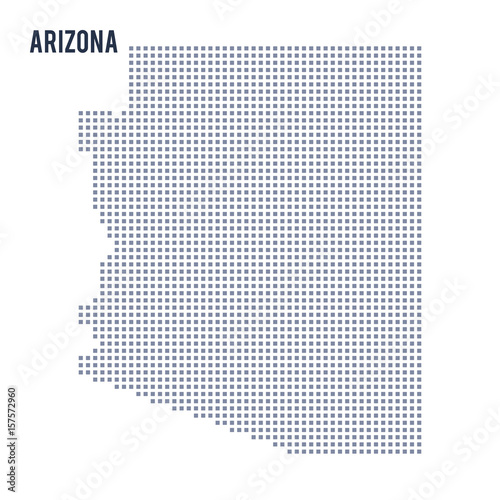 Vector pixel map State of Arizona isolated on white background