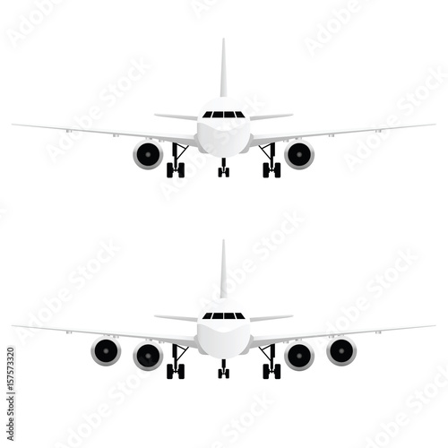 airplane in white color flight set illustration