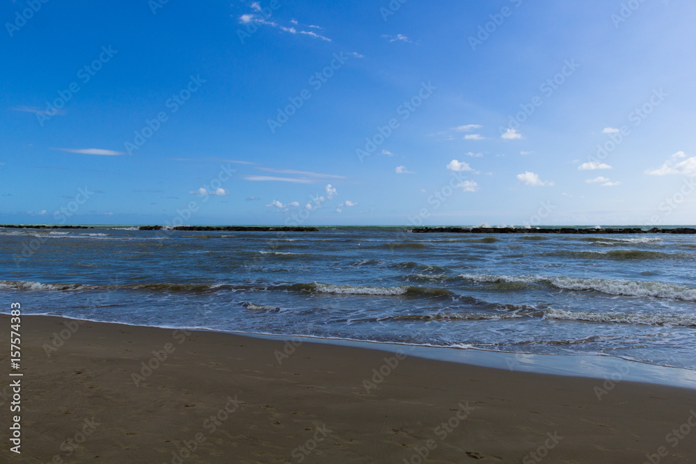 Beach with sea shaken-4