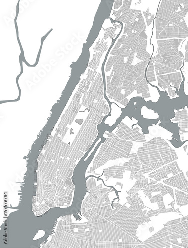vector map of the New York City NY Manhattan, USA