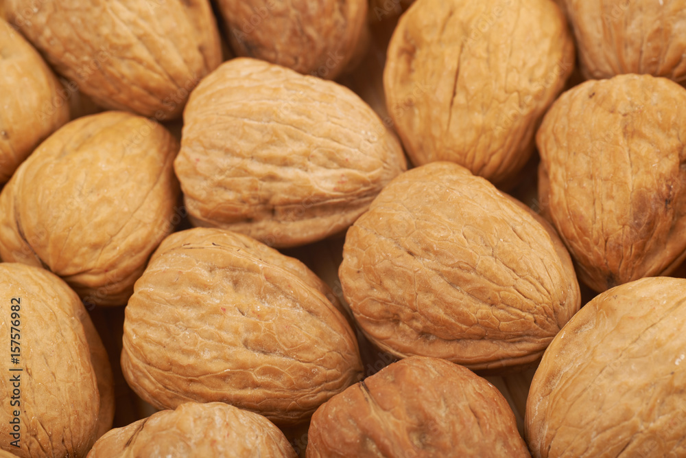 Surface coated with walnuts Surface coated with walnuts