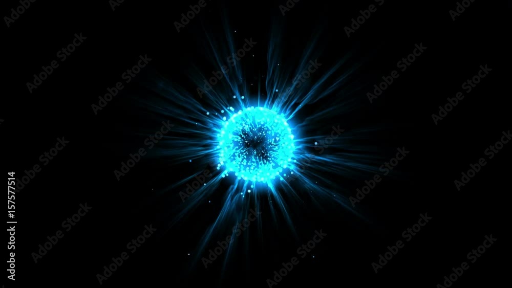 4k Blue flare ball fiber optic laser flying particles energy tech background. 4k Blue flare ball fiber optic laser flying particles energy tech background.