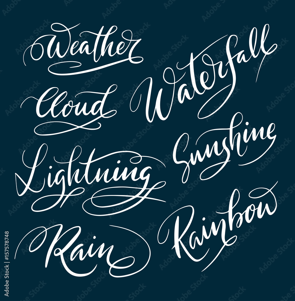 Weather and waterfall hand written typography. Good use for logotype, symbol, cover label, product, brand, poster title or any graphic design you want. Easy to use or change color
 