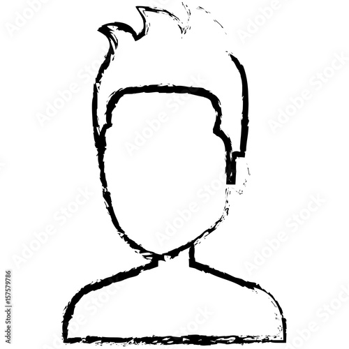 young man shirtless avatar character vector illustration design