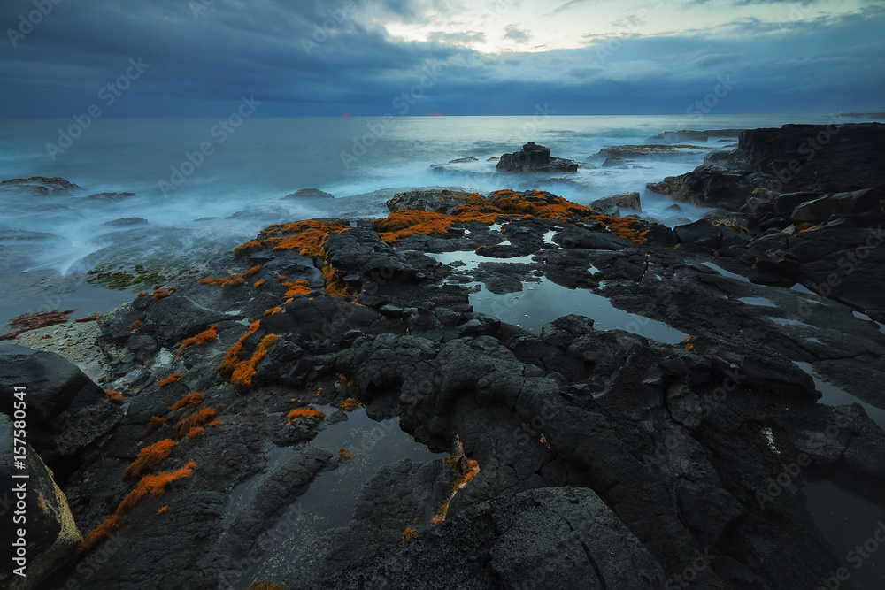 long-exposure image of the island of Hawaii long-exposure image of the island of Hawaii