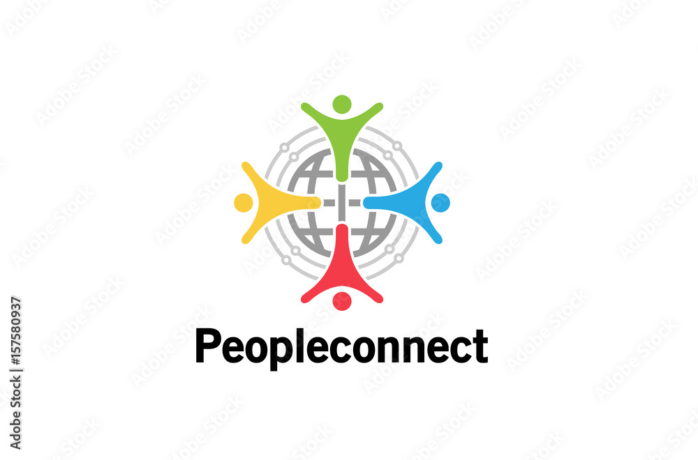 Colorful People Group Team Logo Design Illustration Colorful People Group Team Logo Design Illustration