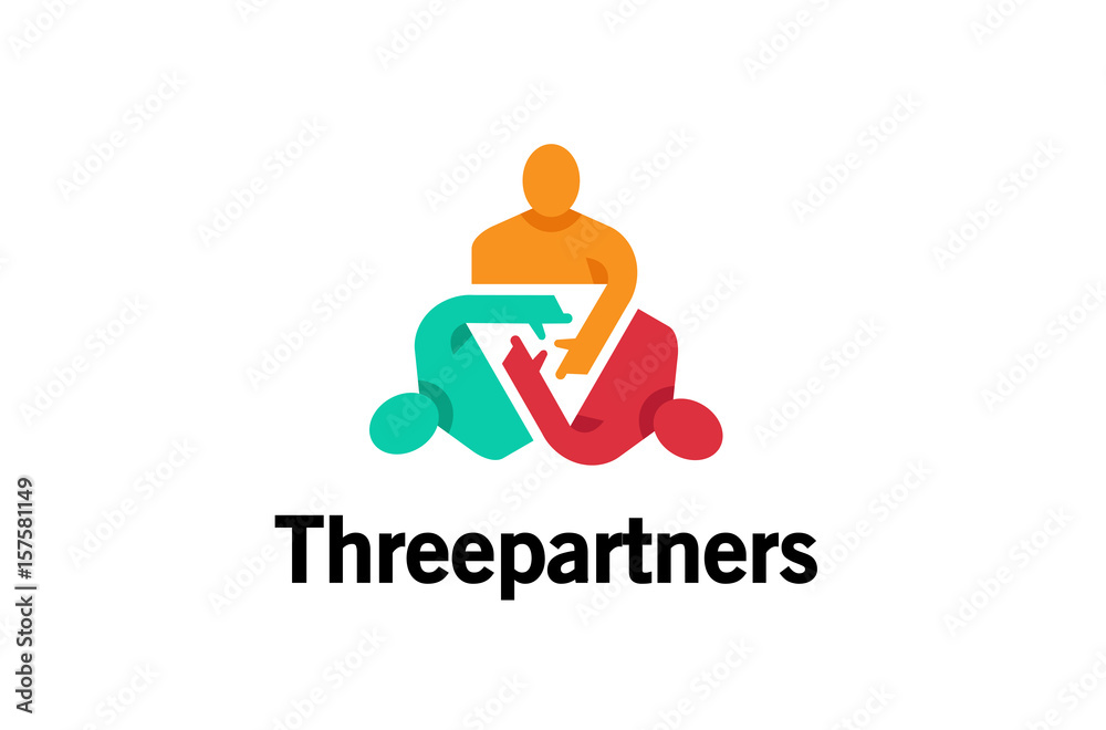 Colorful Abstract People Logo Design Illustration Colorful Abstract People Logo Design Illustration