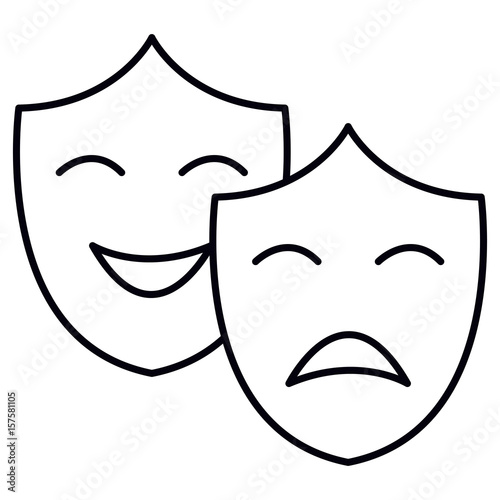 theater masks isolated icon vector illustration design