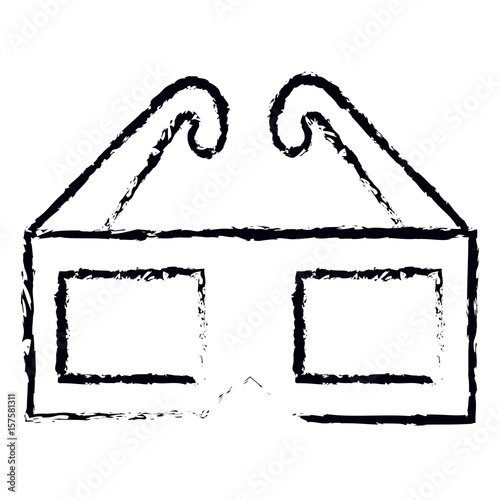 glasses 3d cinema icon vector illustration design