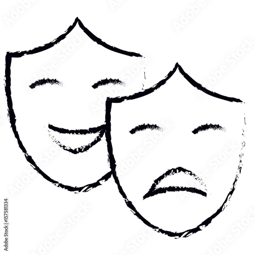 theater masks isolated icon vector illustration design
