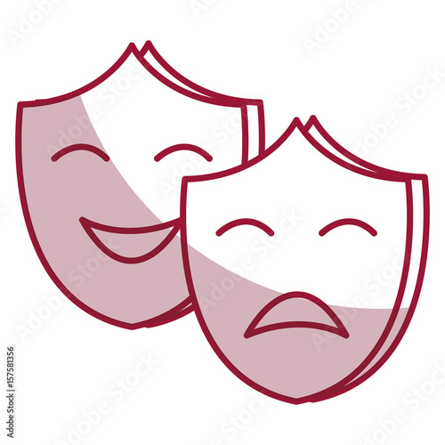 theater masks isolated icon vector illustration design
