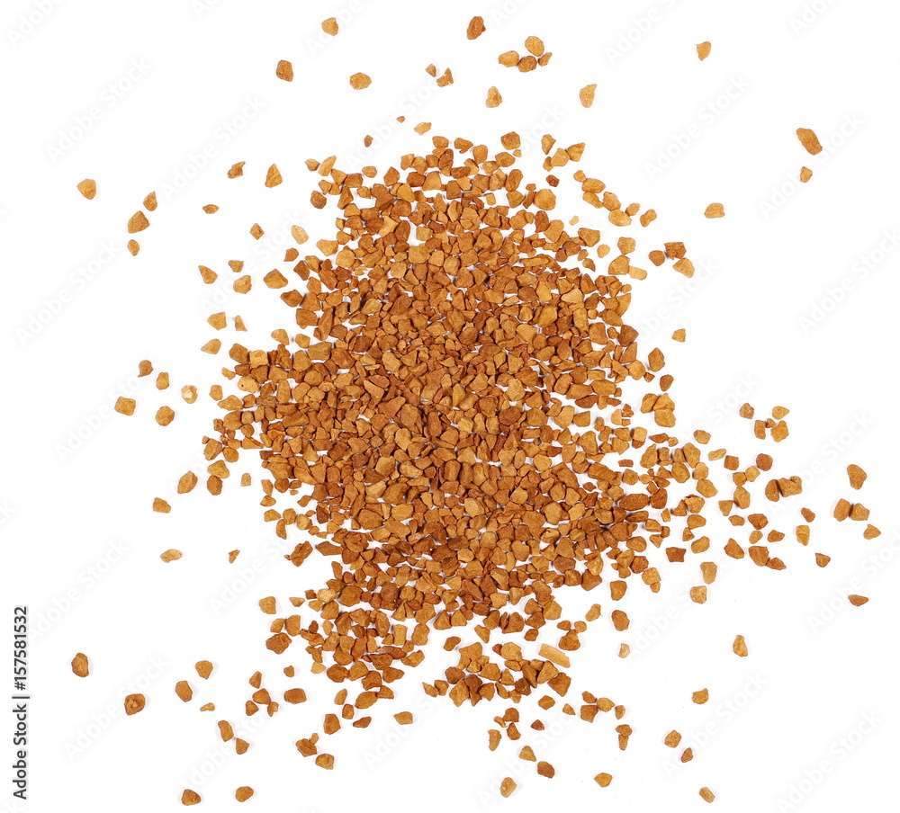 instant coffee powder isolated on white background and texture instant coffee powder isolated on white background and texture