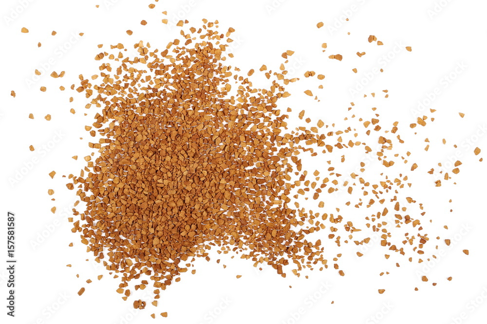 instant coffee powder isolated on white background and texture instant coffee powder isolated on white background and texture