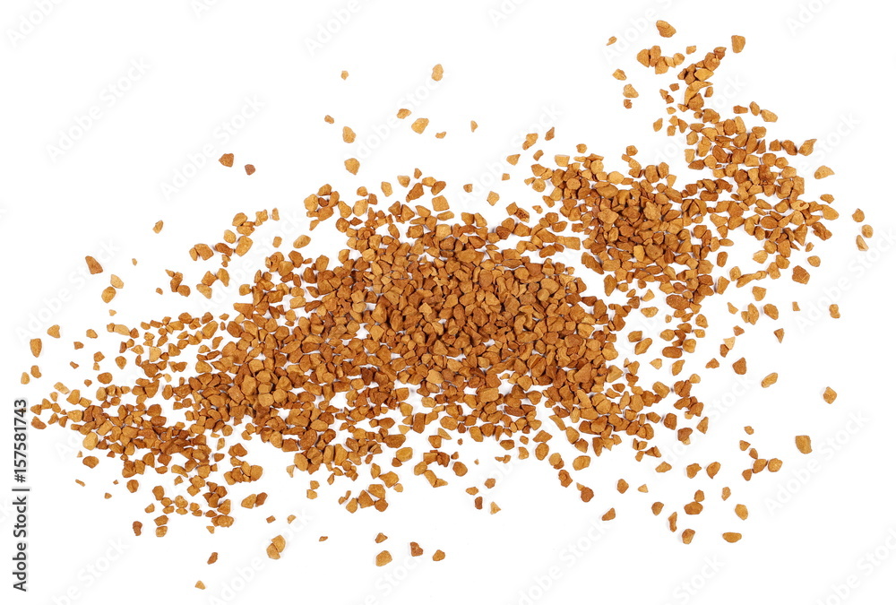 instant coffee powder isolated on white background and texture instant coffee powder isolated on white background and texture