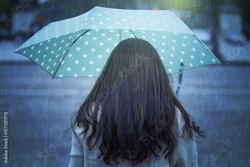 Canvas Print Woman with umbrella