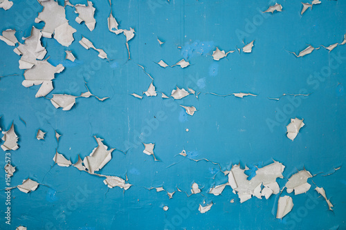 Obraz w ramie blue peeling paint texture
