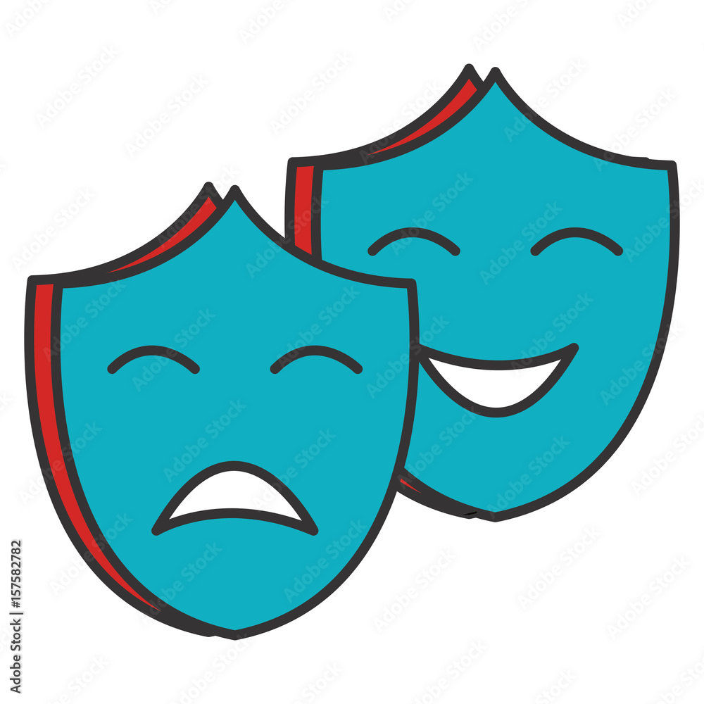 Fototapeta premium theater masks isolated icon vector illustration design