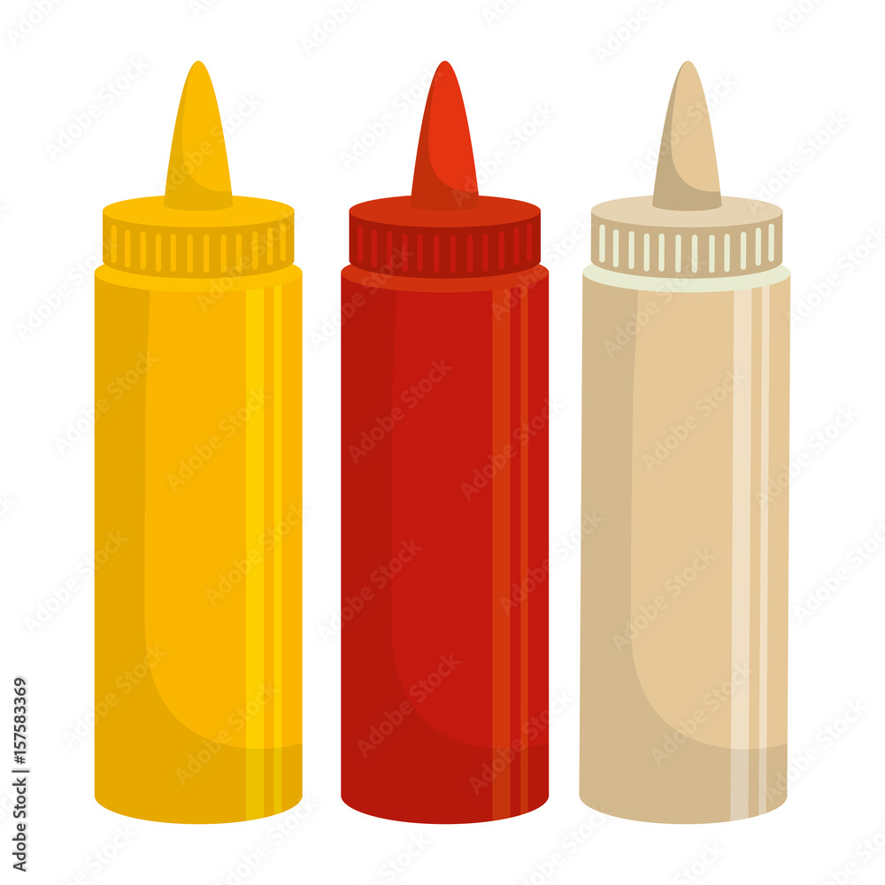 sauces bottles isolated icon vector illustration design sauces bottles isolated icon vector illustration design