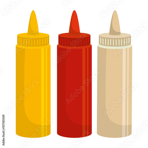sauces bottles isolated icon vector illustration design