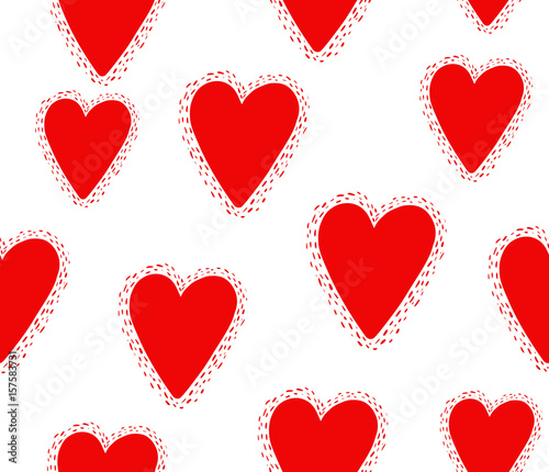 Seamless pattern with decorative hearts..