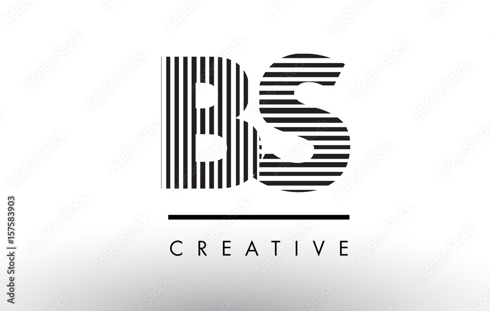 BS B S Black and White Lines Letter Logo Design. BS B S Black and White Lines Letter Logo Design.