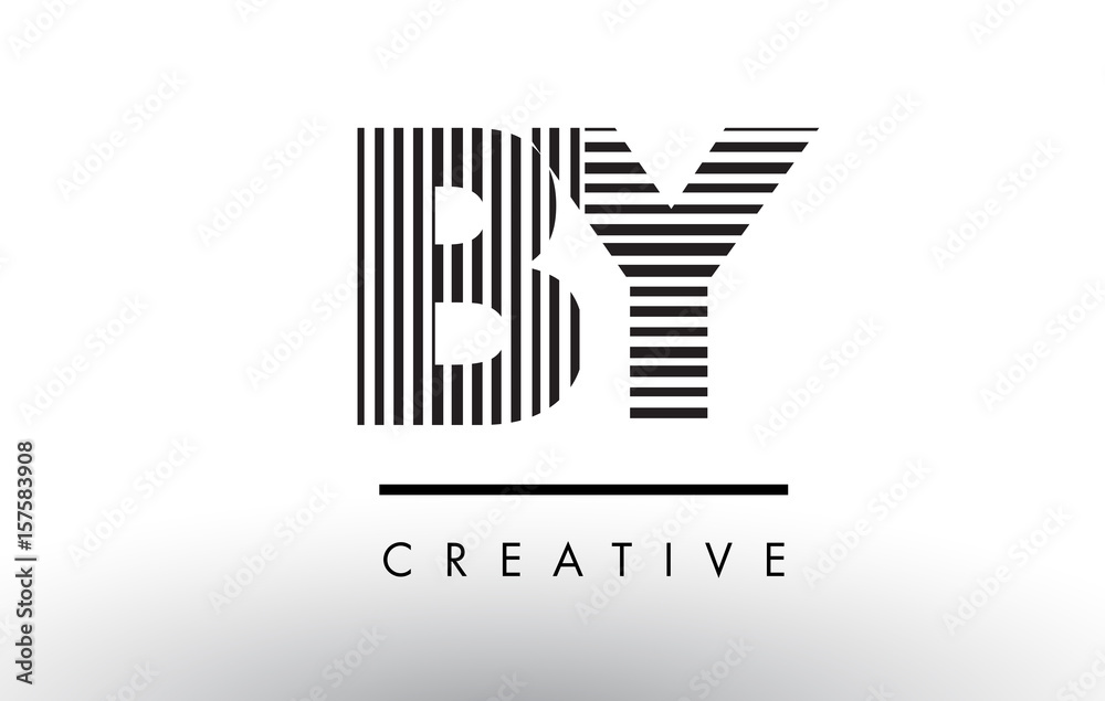BY B Y Black and White Lines Letter Logo Design. BY B Y Black and White Lines Letter Logo Design.