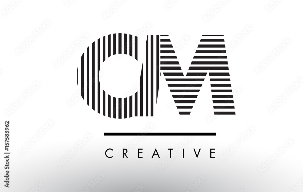 CM C M Black and White Lines Letter Logo Design. CM C M Black and White Lines Letter Logo Design.