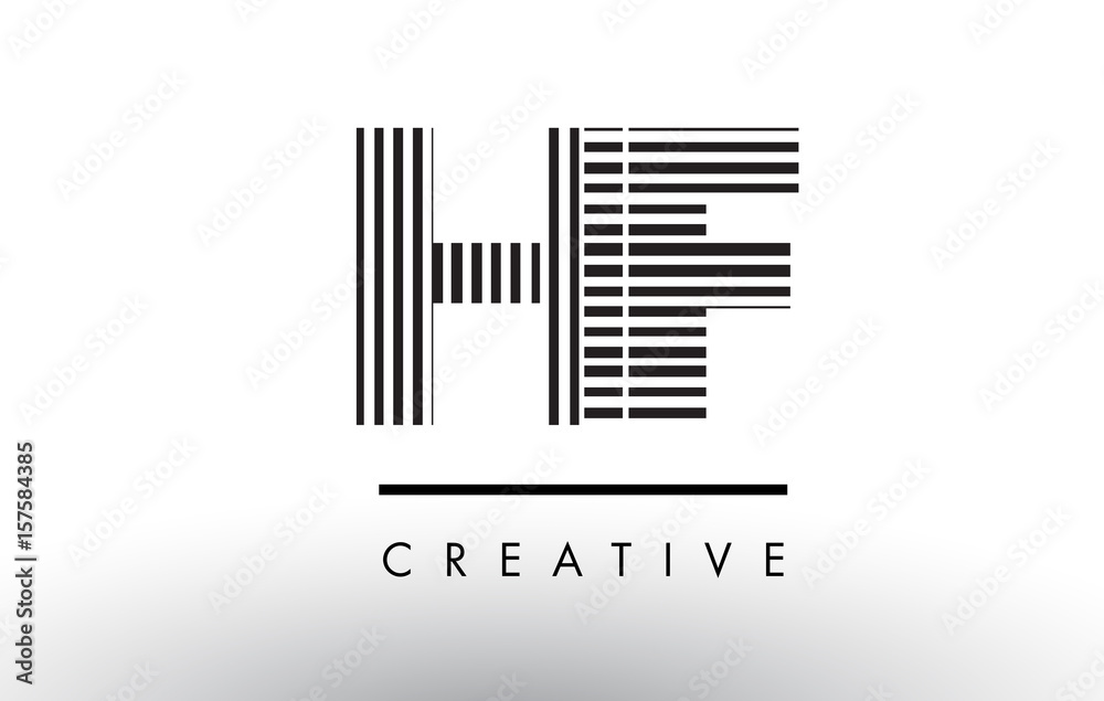 HF H F Black and White Lines Letter Logo Design. HF H F Black and White Lines Letter Logo Design.