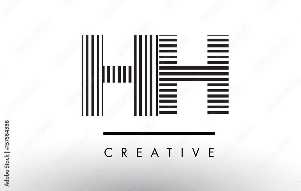 HH H H Black and White Lines Letter Logo Design. HH H H Black and White Lines Letter Logo Design.