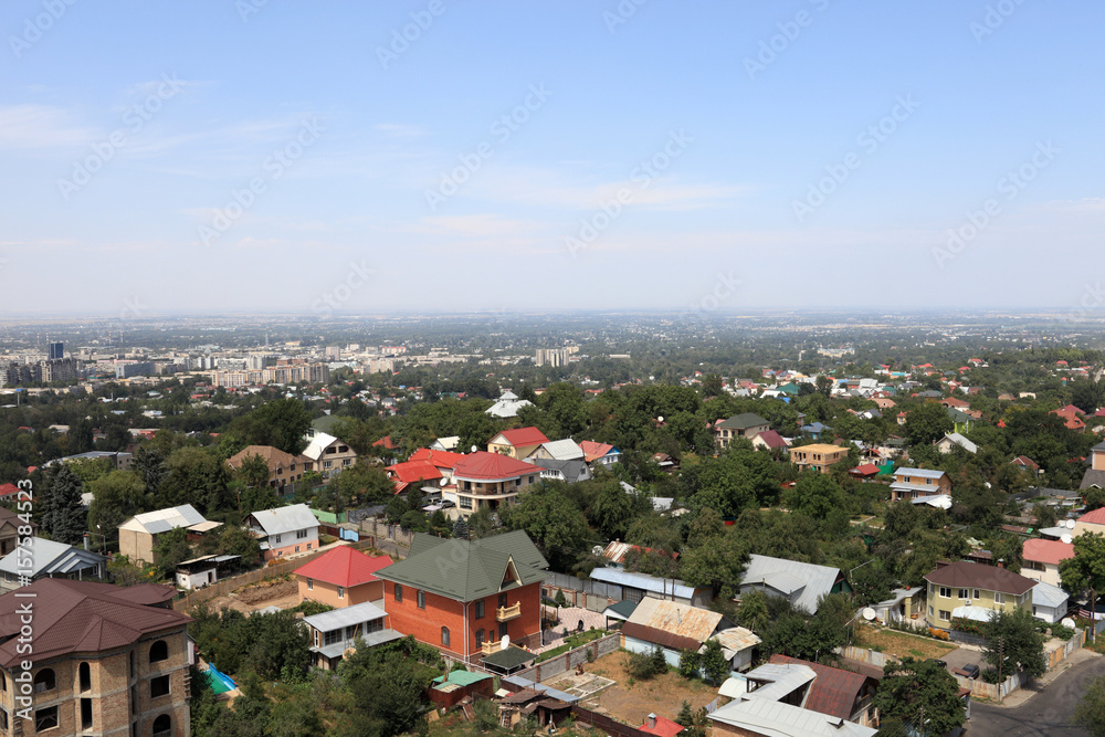 Fototapeta premium Skyline of Almaty outskirts