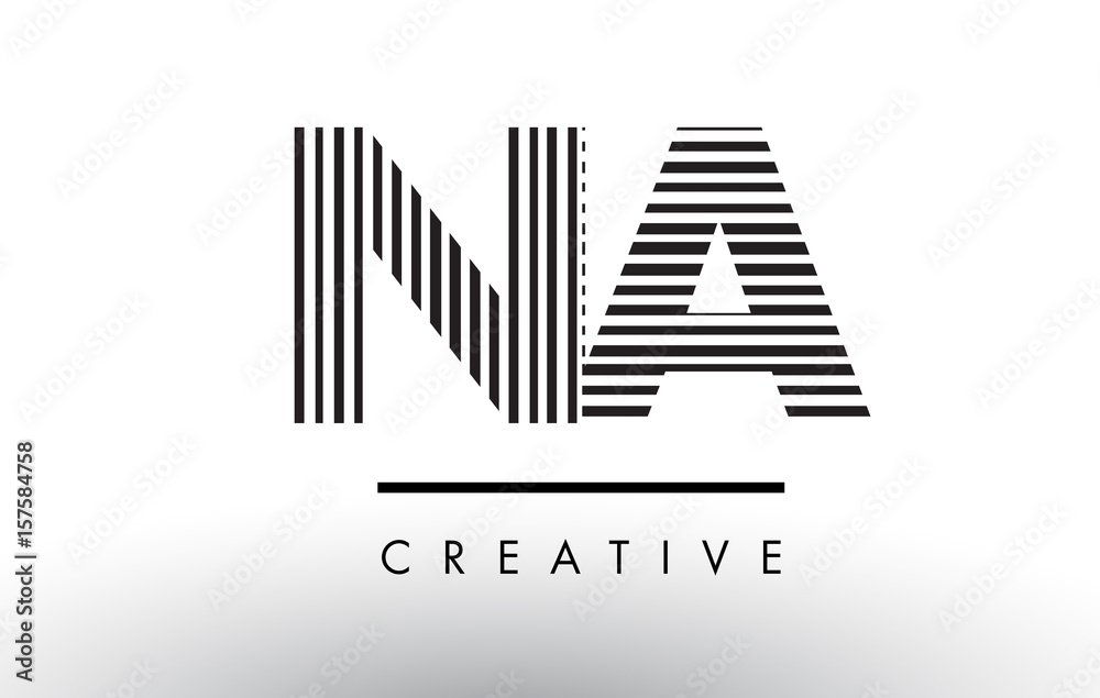 NA N A Black and White Lines Letter Logo Design. NA N A Black and White Lines Letter Logo Design.