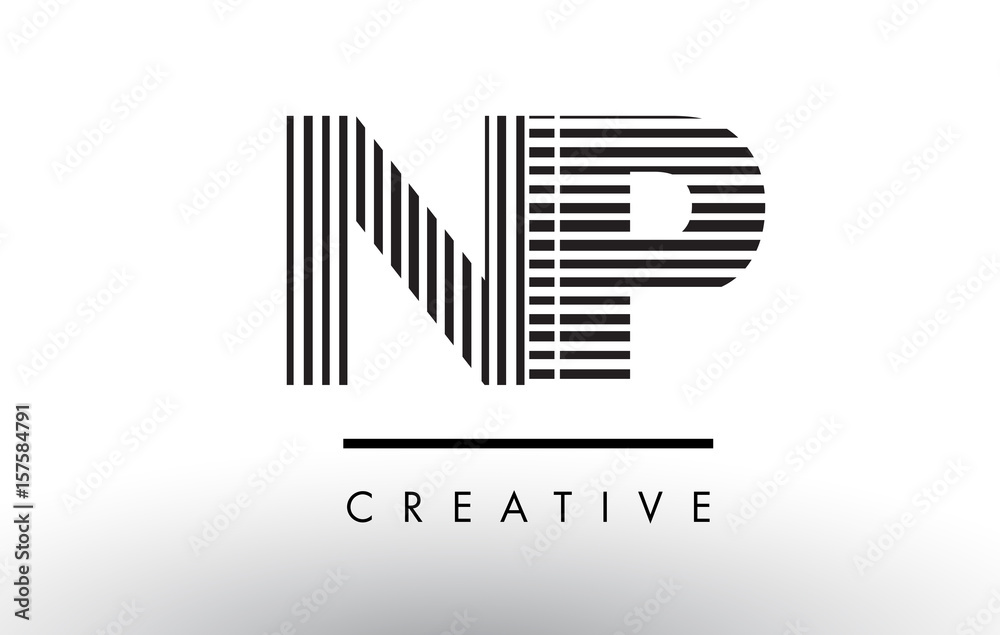 NP N P Black and White Lines Letter Logo Design. NP N P Black and White Lines Letter Logo Design.