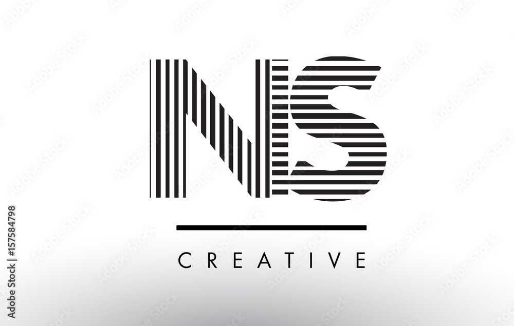 NS N S Black and White Lines Letter Logo Design. NS N S Black and White Lines Letter Logo Design.