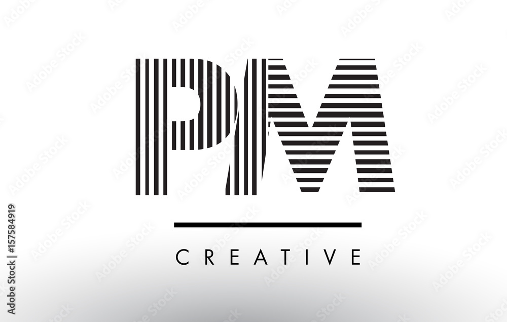 PM P L Black and White Lines Letter Logo Design. PM P L Black and White Lines Letter Logo Design.