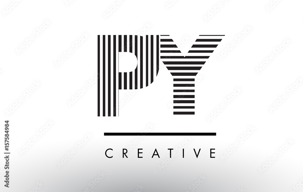 PY P Y Black and White Lines Letter Logo Design. PY P Y Black and White Lines Letter Logo Design.