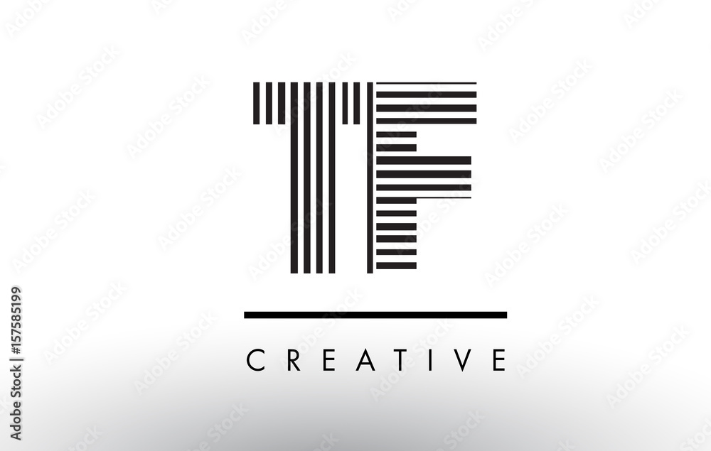 TF T F Black and White Lines Letter Logo Design. TF T F Black and White Lines Letter Logo Design.