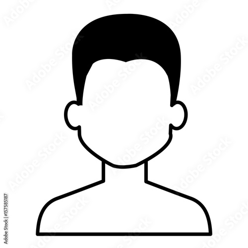 young man shirtless avatar character vector illustration design
