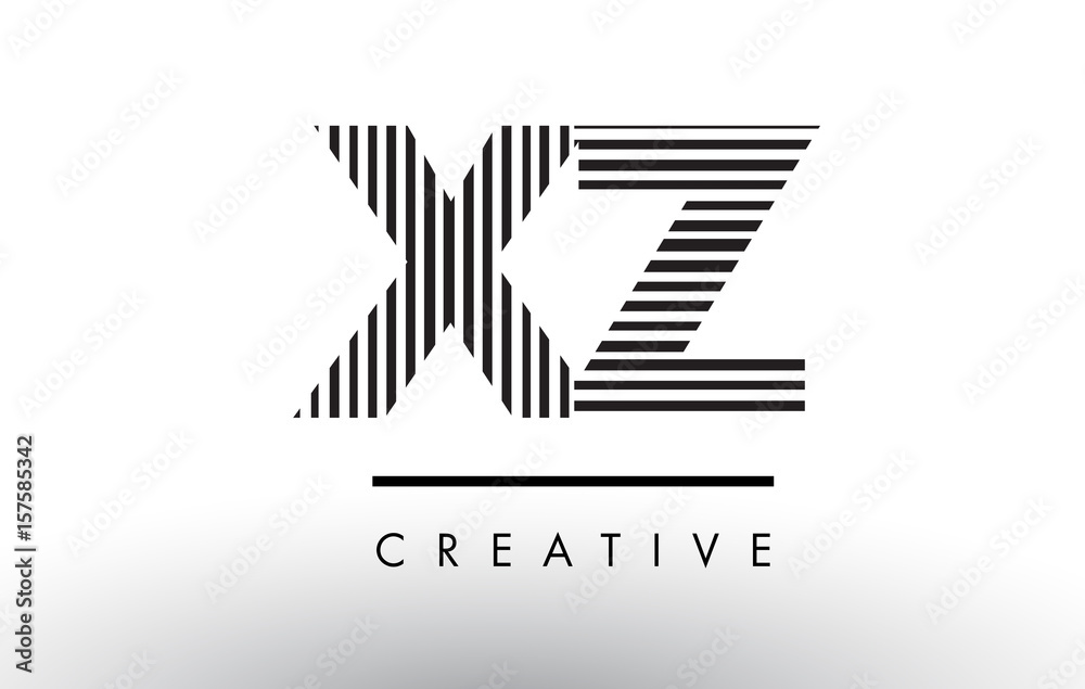 XZ X Z Black and White Lines Letter Logo Design. XZ X Z Black and White Lines Letter Logo Design.