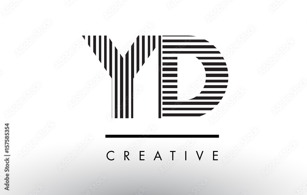YD Y D Black and White Lines Letter Logo Design. YD Y D Black and White Lines Letter Logo Design.