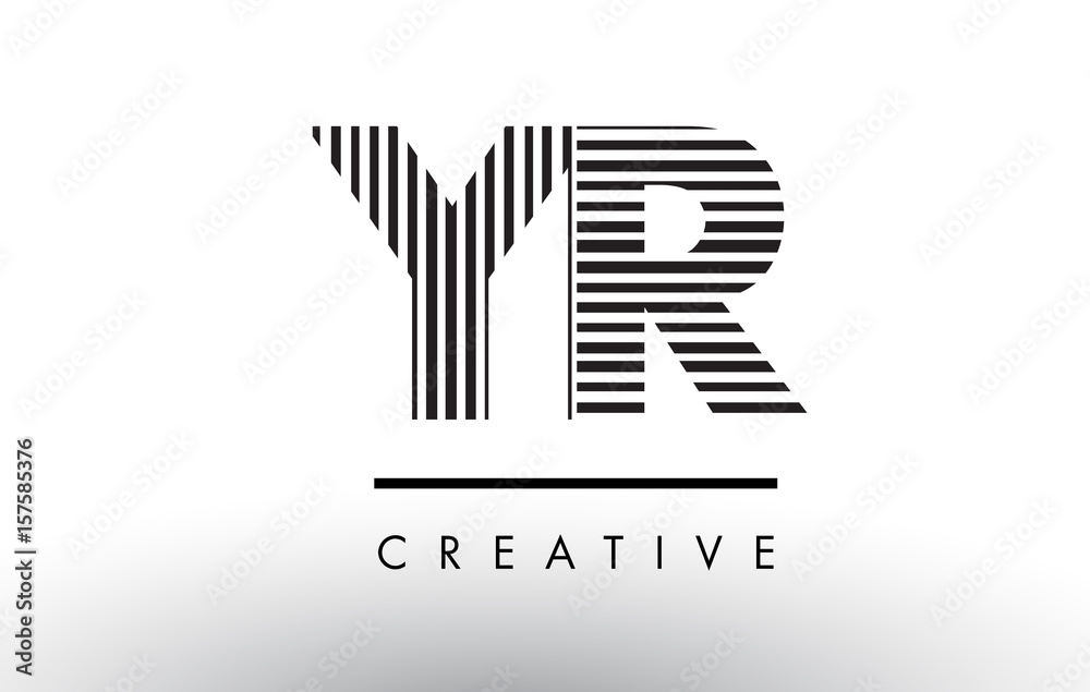 YR Y R Black and White Lines Letter Logo Design. YR Y R Black and White Lines Letter Logo Design.