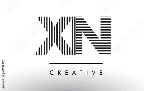 XN X N Black and White Lines Letter Logo Design.